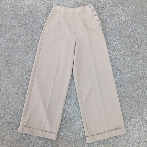 HEYDAY VINTAGE STYLE 1940's repro wide leg pants UK10 - Picture 6 of 11